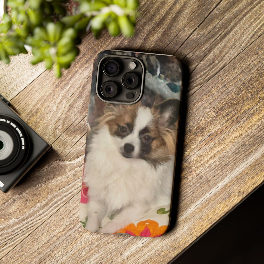 Fluffy Papillon Dog Phone Case | Custom Pet Portrait iPhone Cover