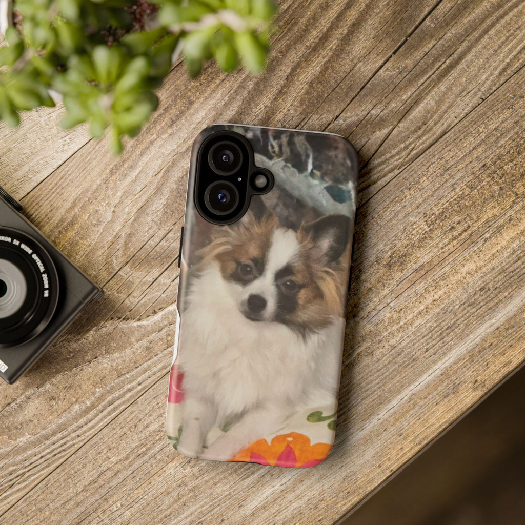 Fluffy Papillon Dog Phone Case | Custom Pet Portrait iPhone Cover
