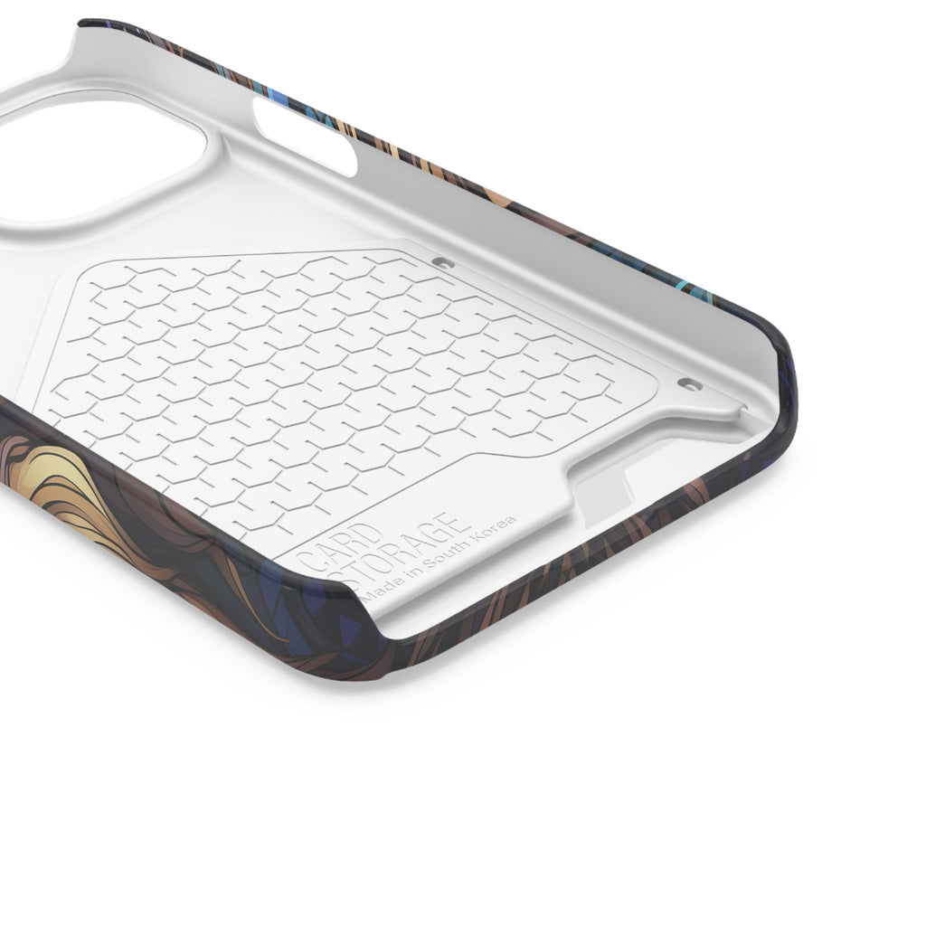 Lion Mandala Phone Case with Card Holder — Protective Wallet Cover