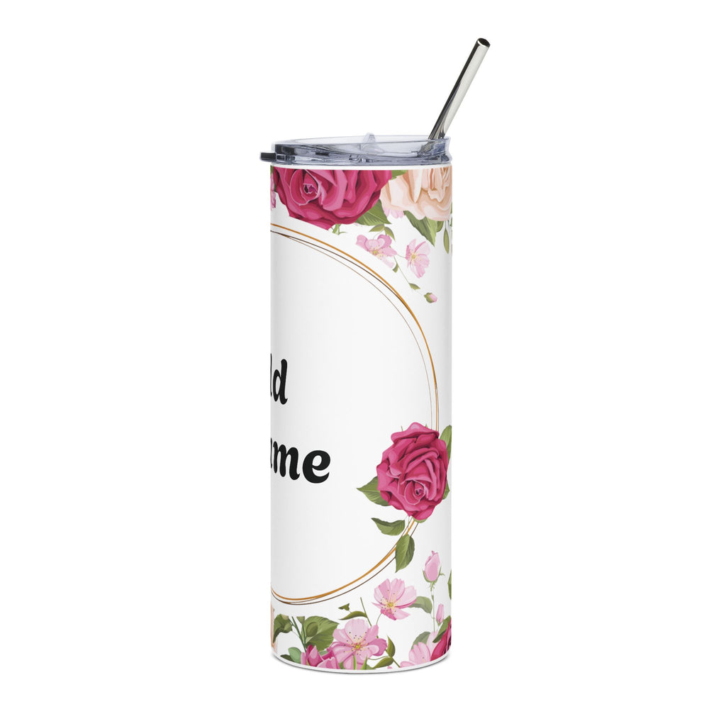 Personalized Floral Tumbler | 20oz Stainless Steel Insulated Travel Cup