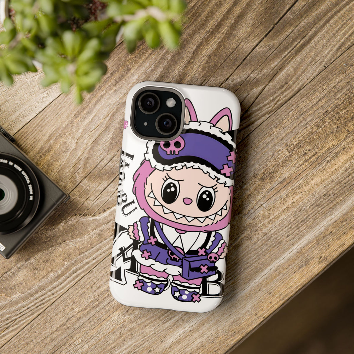 Cute labubu Pink and purple Phone Case — Magnetic Impact-Resistant