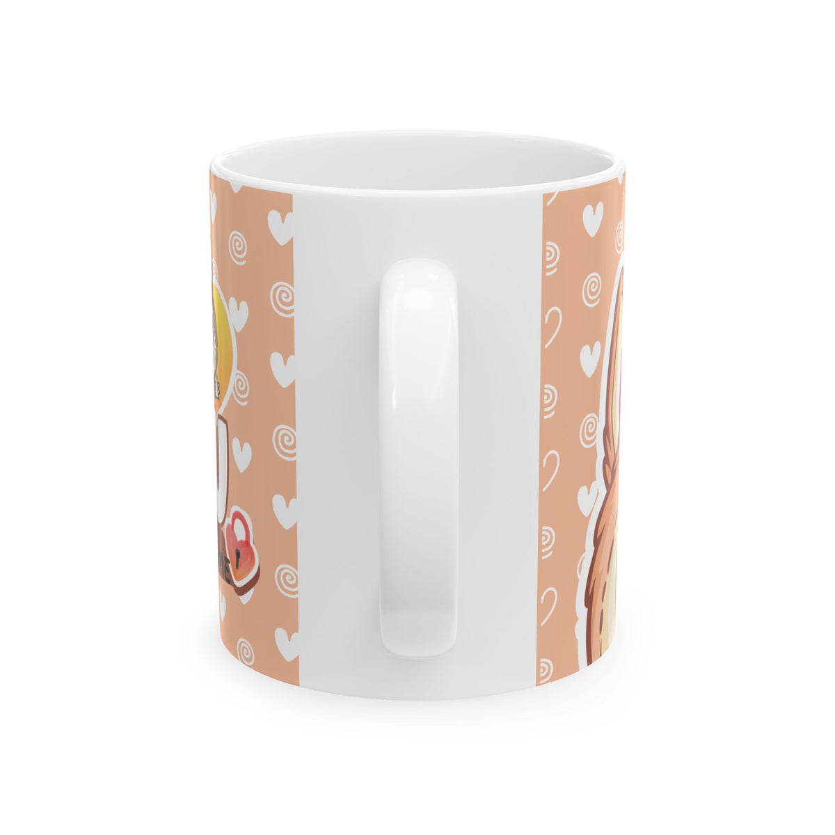 Cute La BUBU Ceramic Mug – Add Your Name, Heart Pattern Coffee Cup (11oz/15oz)