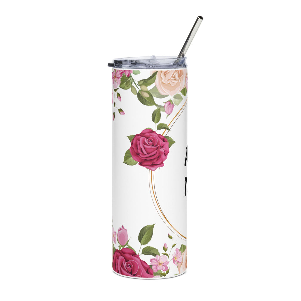 Personalized Floral Tumbler | 20oz Stainless Steel Insulated Travel Cup