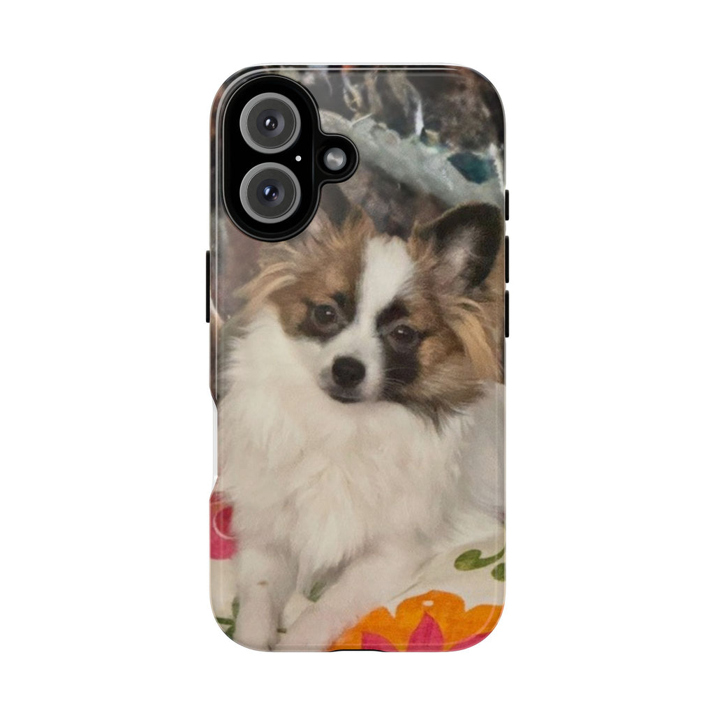 Fluffy Papillon Dog Phone Case | Custom Pet Portrait iPhone Cover