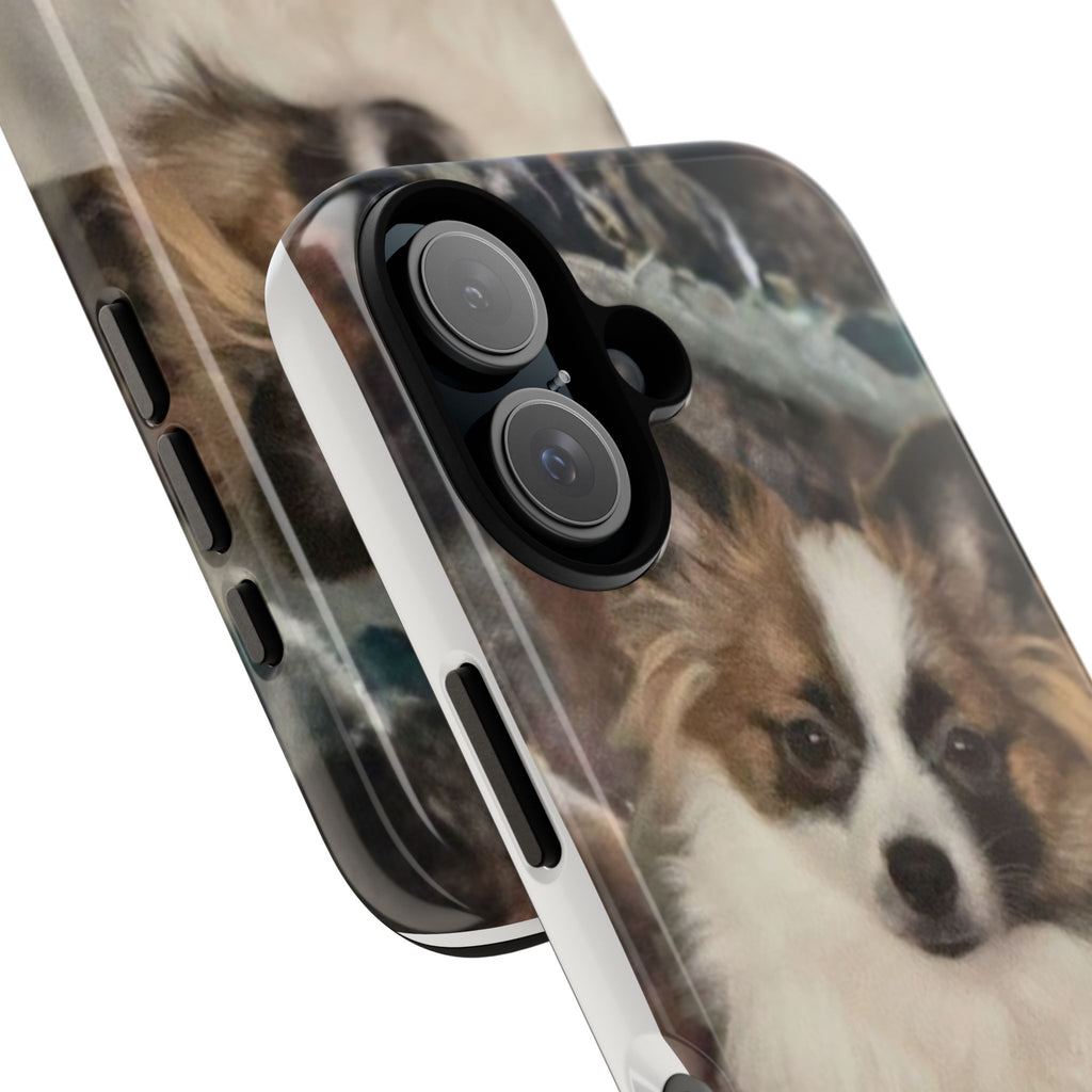 Fluffy Papillon Dog Phone Case | Custom Pet Portrait iPhone Cover
