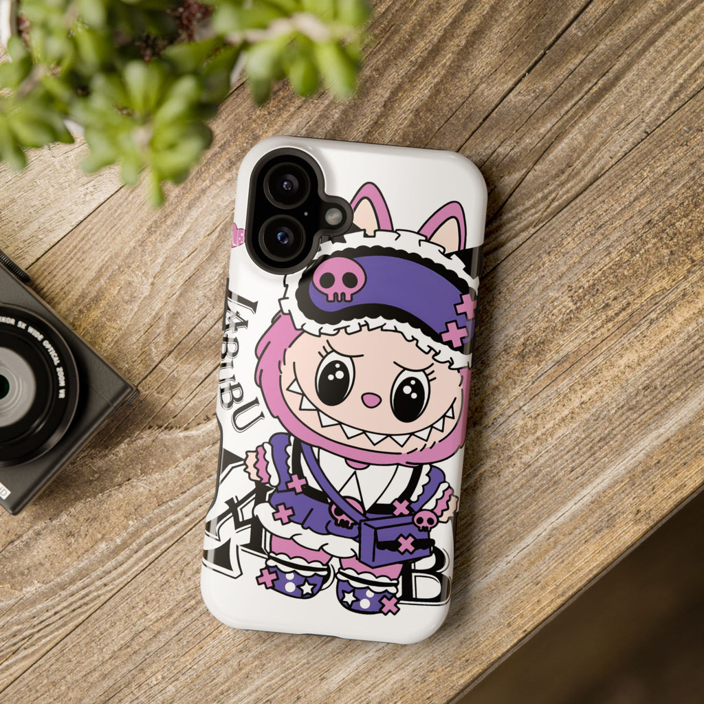 Cute labubu Pink and purple Phone Case — Magnetic Impact-Resistant