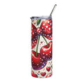 Cherry Bow Pattern Tumbler | 20oz Stainless Steel Skinny Tumbler