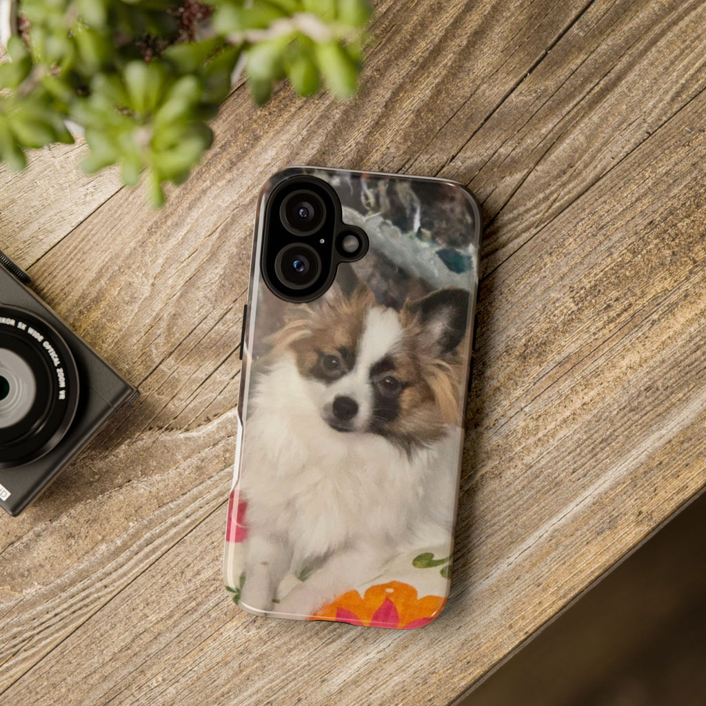 Fluffy Papillon Dog Phone Case | Custom Pet Portrait iPhone Cover