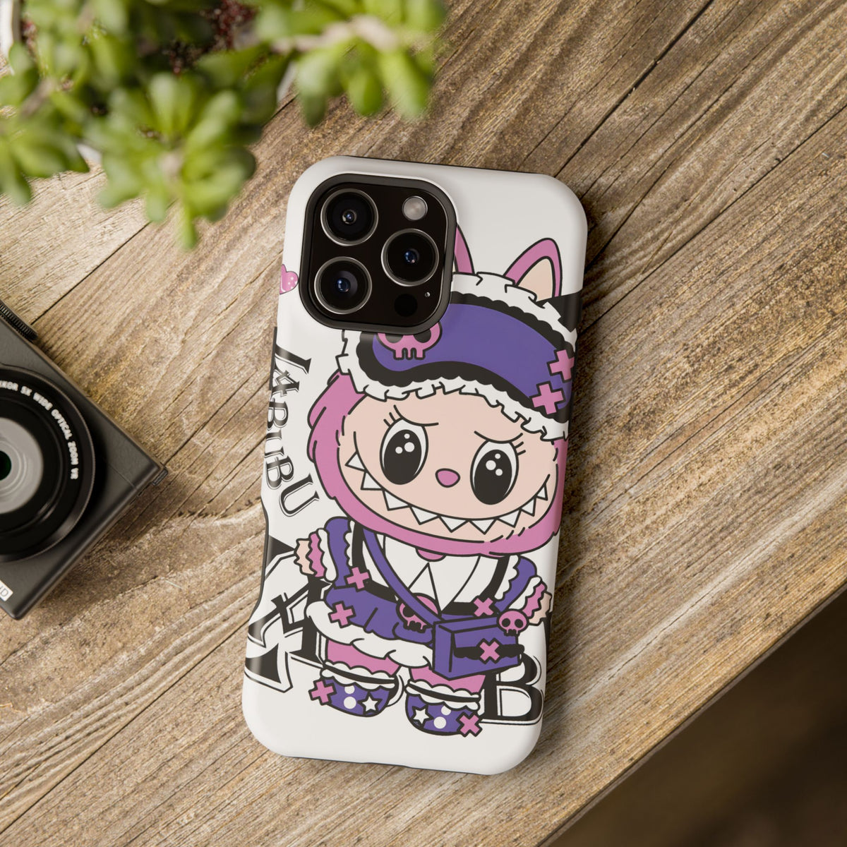 Cute labubu Pink and purple Phone Case — Magnetic Impact-Resistant