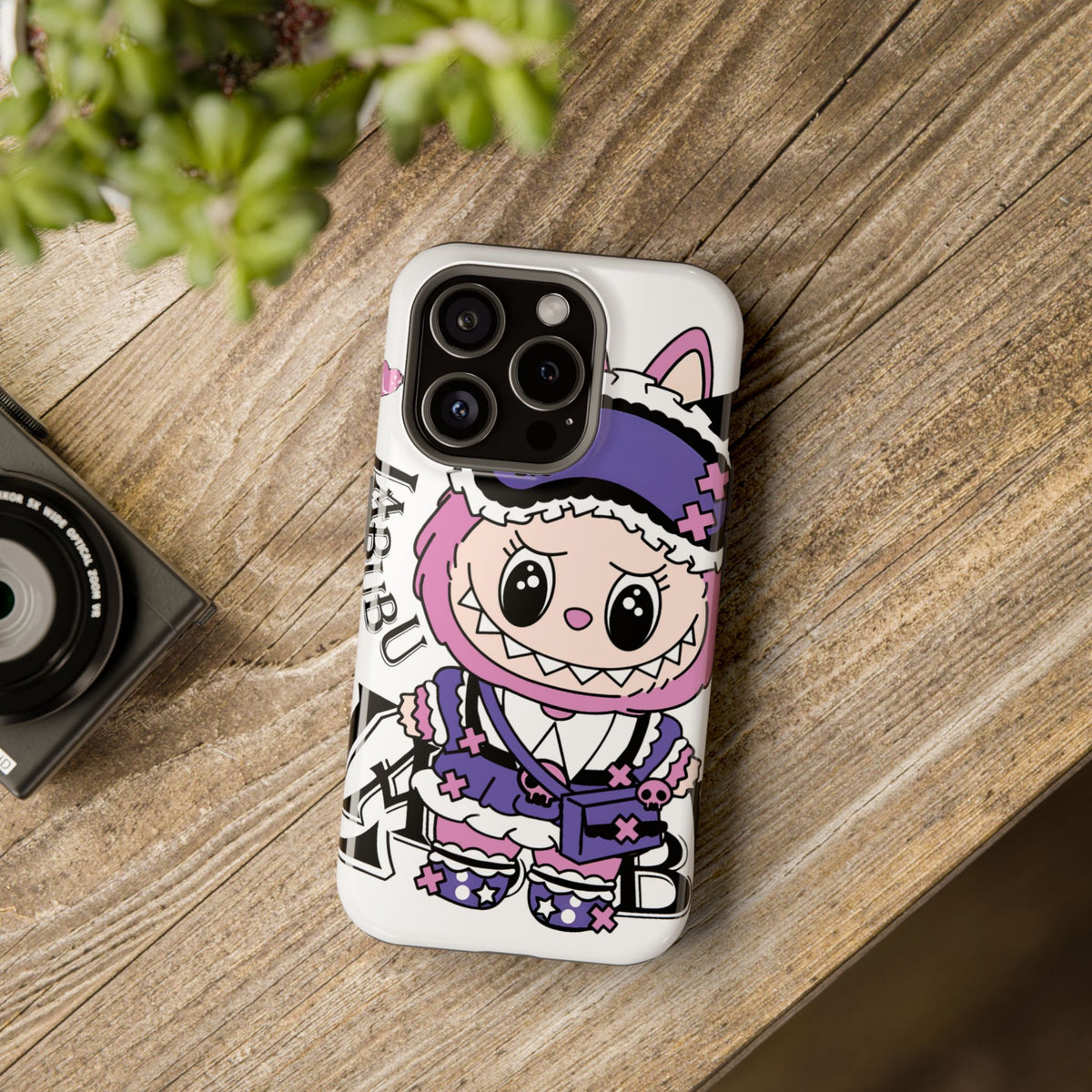 Cute labubu Pink and purple Phone Case — Magnetic Impact-Resistant
