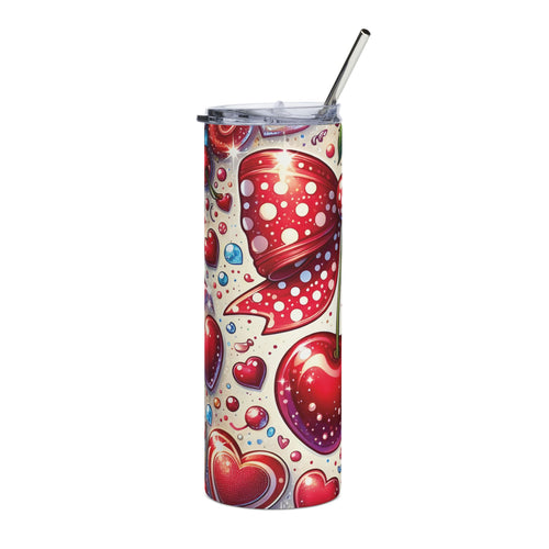 Cherry Bow Pattern Tumbler | 20oz Stainless Steel Skinny Tumbler