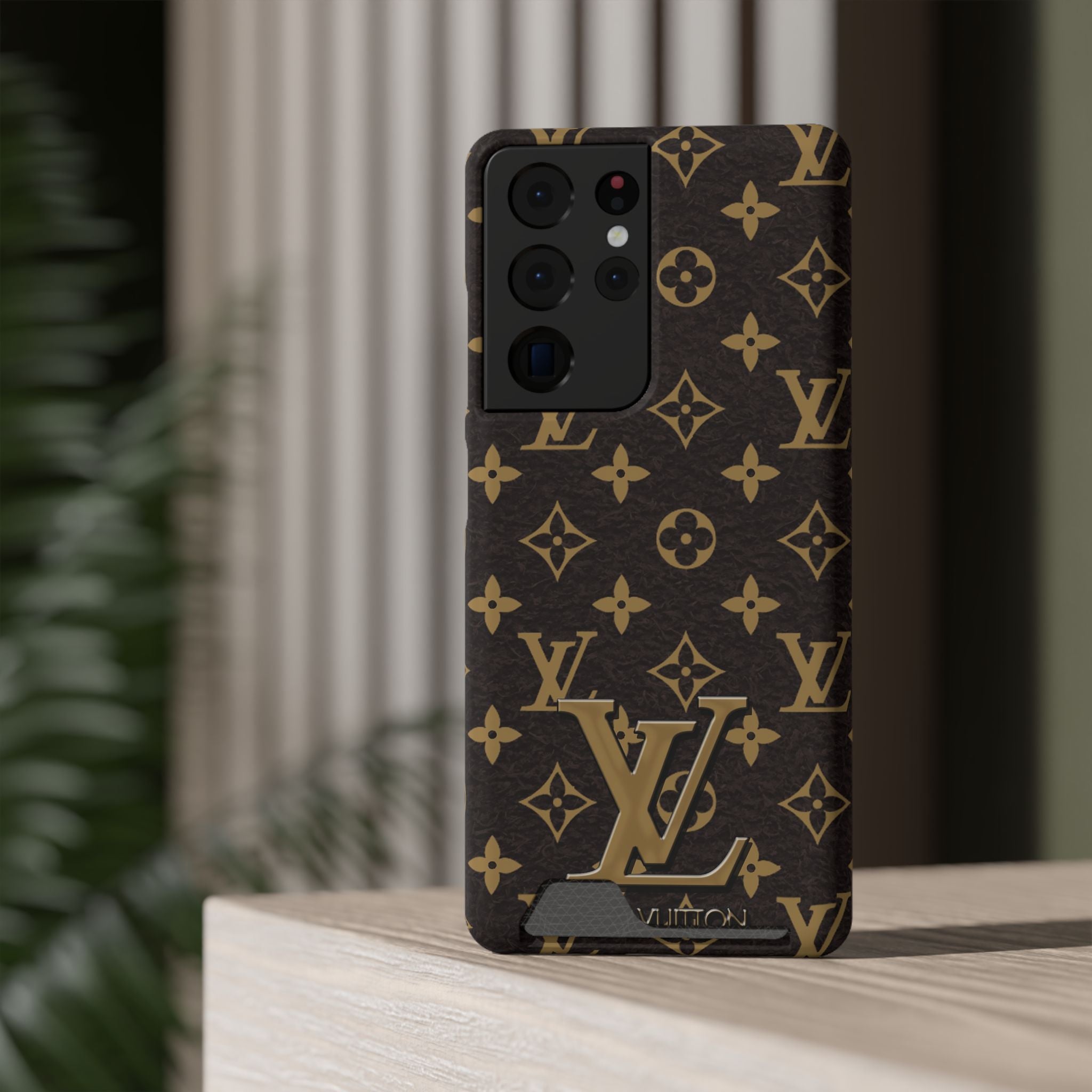 Luxury Monogram Phone Case with Card Holder
