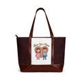 Love You Mom Illustration Handbag | Mom & Child Cartoon Tote Bag