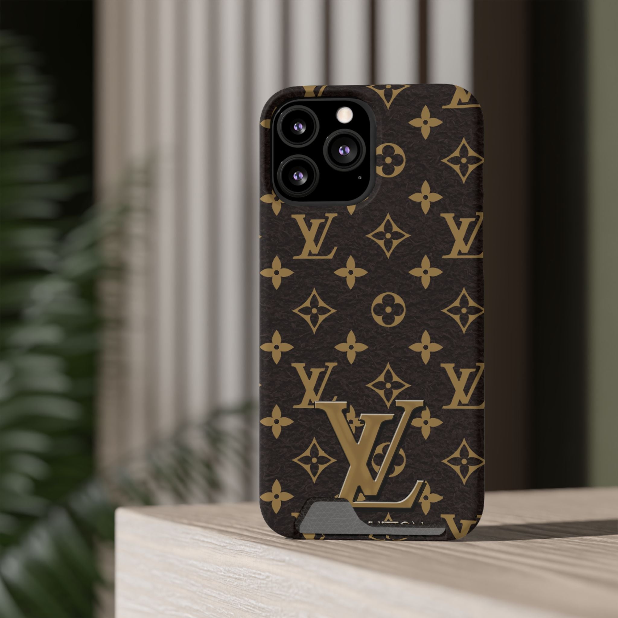 Luxury Monogram Phone Case with Card Holder