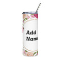 Personalized Floral Tumbler | 20oz Stainless Steel Insulated Travel Cup