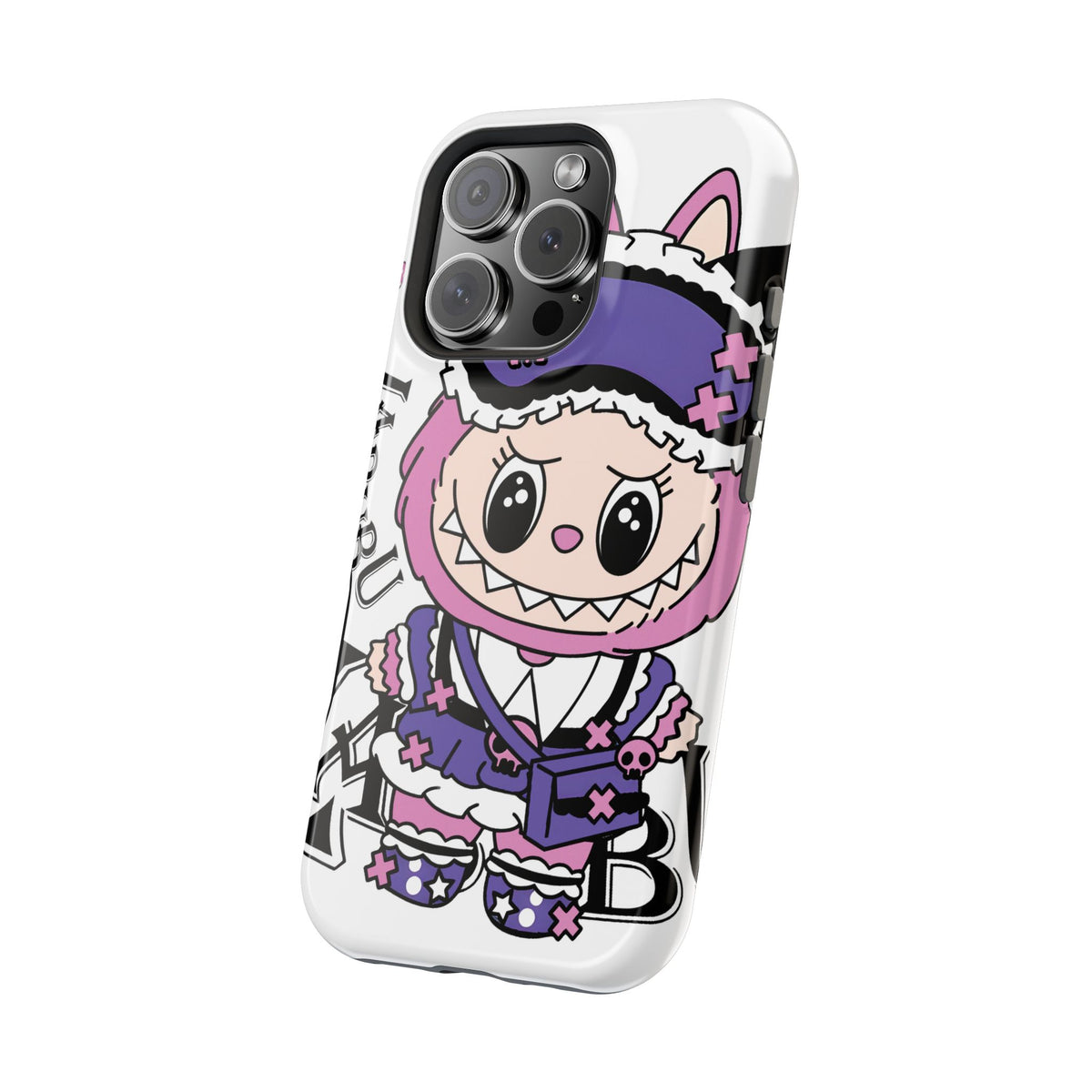 Cute labubu Pink and purple Phone Case — Magnetic Impact-Resistant